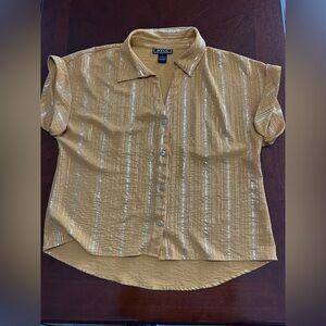NYC Gold and Silver Striped Shirt size large